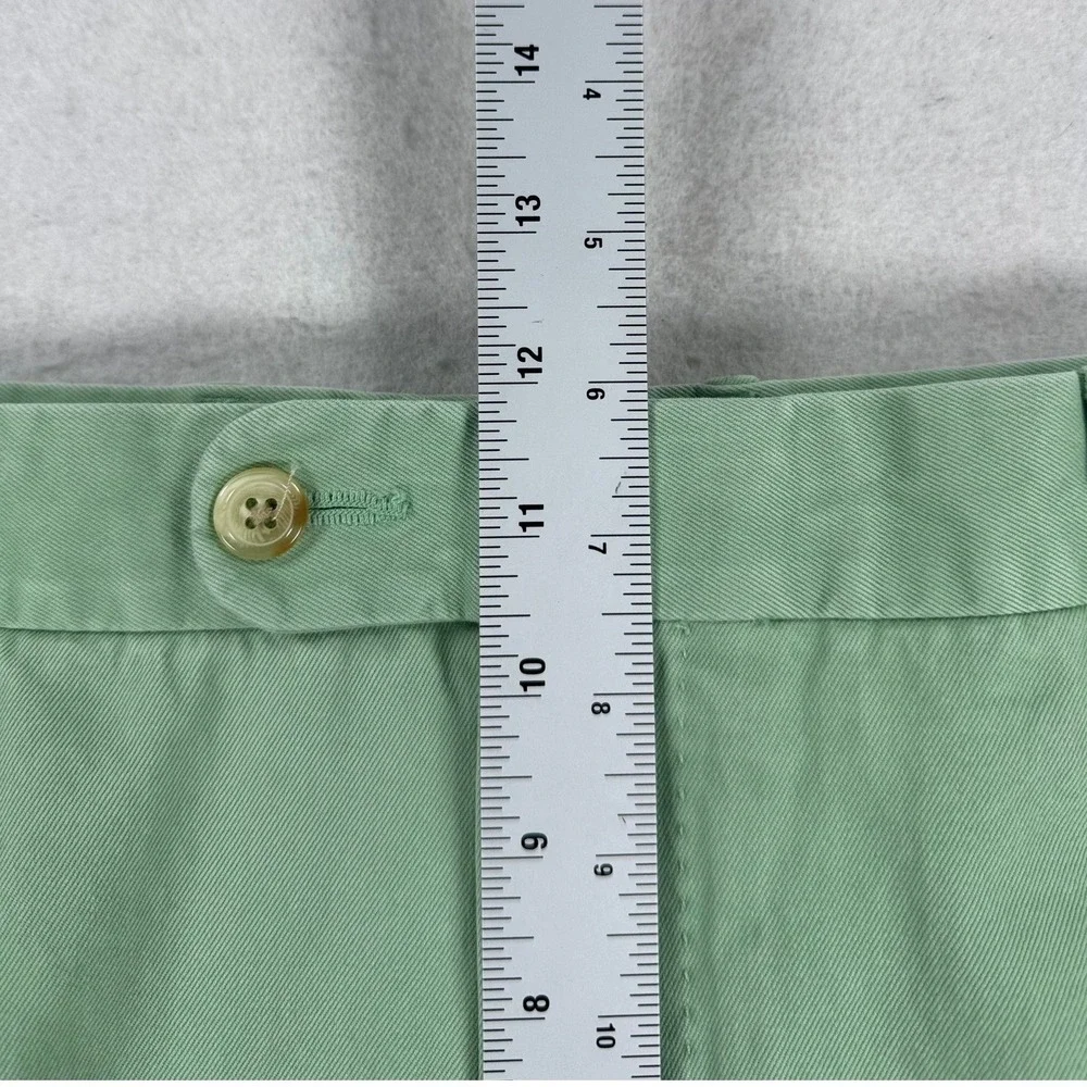 Peter Millar Mens Sage Green Flat Front Chino Pants 36 Cuffed Straight Leg